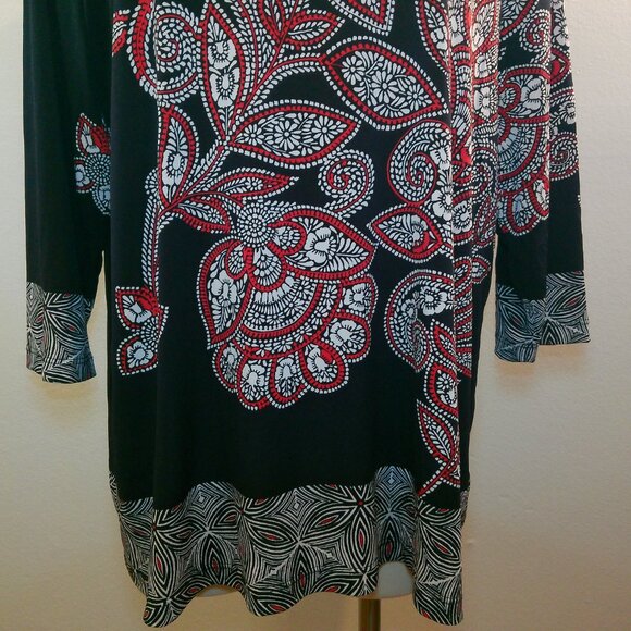 Susan Graver Printed Liquid Knit Tunic Top Size XL - Picture 3 of 9